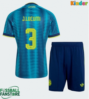 Kolumbien Jhon Lucumi #3 Replik Auswärtstrikot Kinder WM 2026 Kurzarm (+ Kurze Hosen)